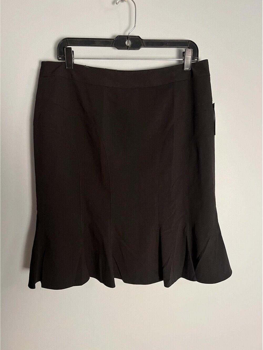 INC International Concepts Black Trumpet Mermaid Skirt Size 14 Knee Length NWT